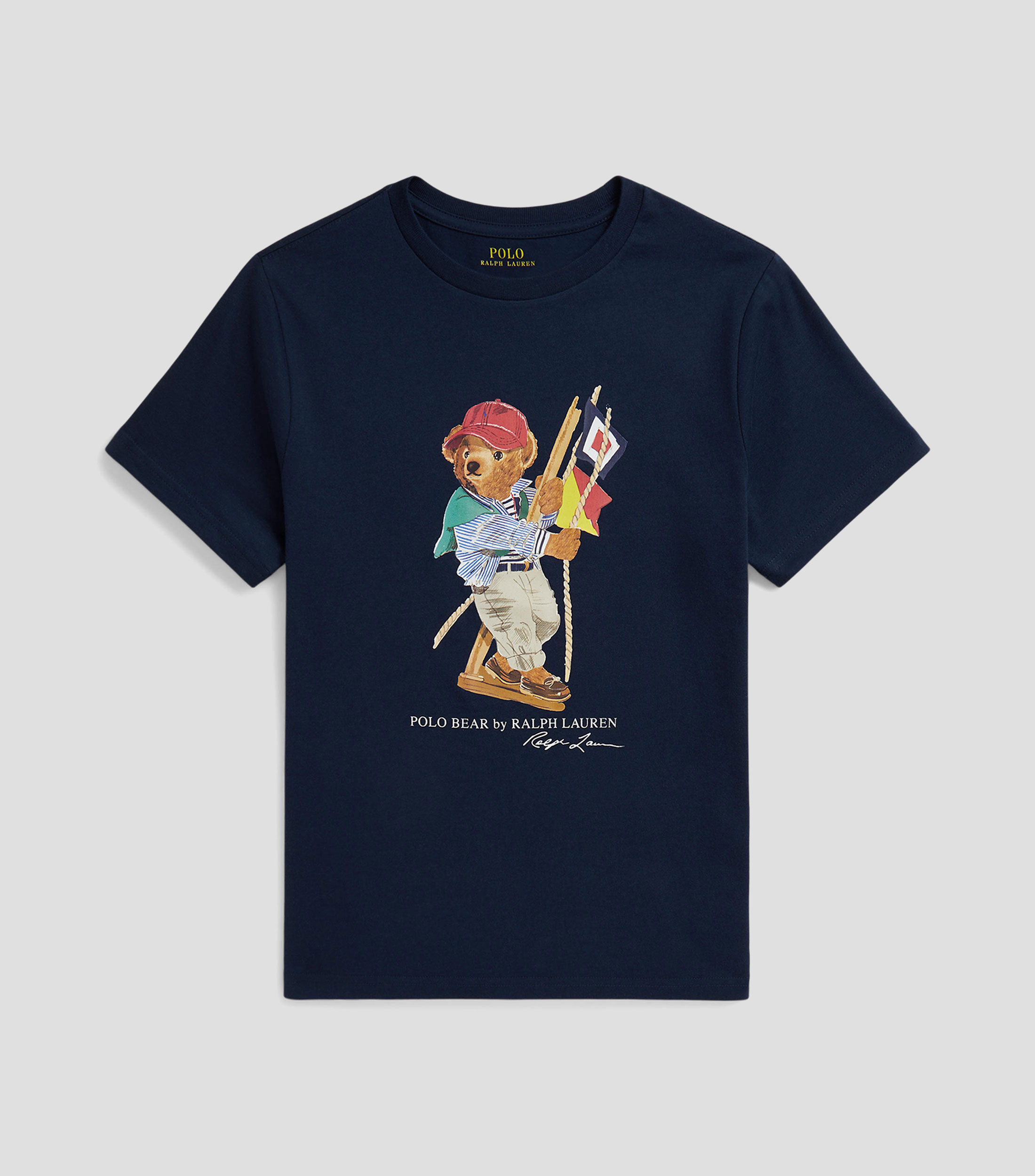 Playera de cuello redondo con manga corta estampada Niño